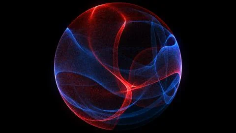 Abstract 3d digital wave of glowing particles and wireframe. Stock-Illustration