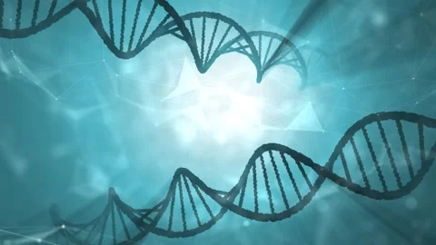 Abstract 3d DNA chains on futuristic copy space background Stock Footage 323324102