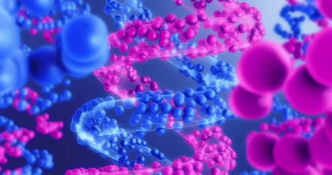 Abstract 3D DNA Helix Animation in Vivid Colors. Stock Footage 314107729