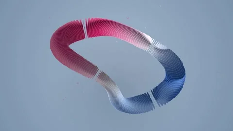 Abstract 3d dynamic geometric loop shape morphing smoothly against clean ba.. Stock Footage 347995486
