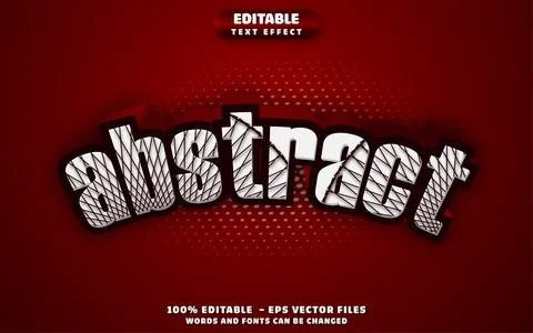 Abstract 3D Editable Text Effect Vector Design Stock Illustration