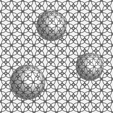 Abstract 3d effect background with spheres. Stock Illustration