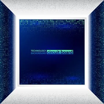 Abstract 3d electronic scheme on blue background Stock Illustration