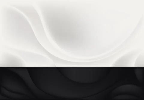 Abstract 3d elegant black and white wave crease lines silk fabric background Stock Illustration