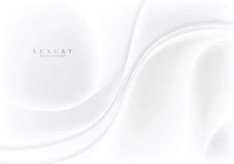 Abstract 3d elegant white wave lines on clean silk fabric background Stock Illustration
