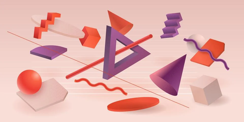 Abstract 3D elements. Geometric colorful art composition with bright circles and Stock Illustration