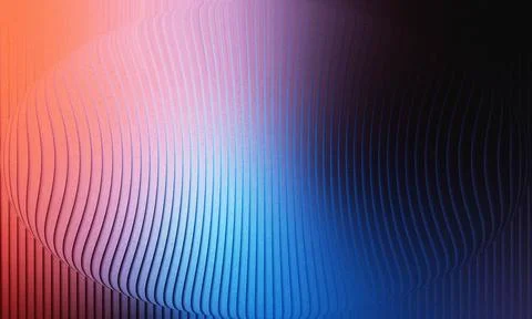 Abstract 3D Ellipsoid Shape with Vertical Ribbed Texture and Red Blue Grain.. 스톡 일러스트