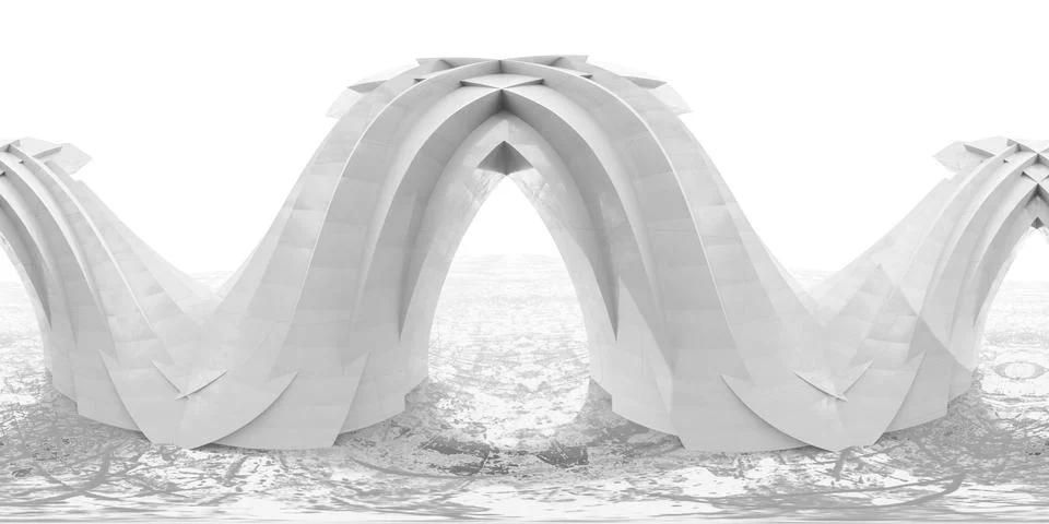 Abstract 3d equi rectangular 360 panorama hdr vr style modern design neo gothic Stock Illustration