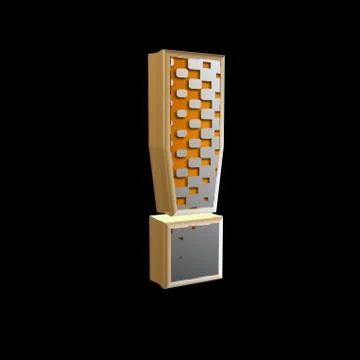 Abstract 3d exclamation point with halftone texture Stock Illustration