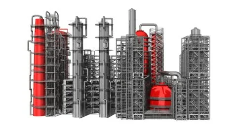 Abstract 3d factory, camera around Stock Footage 10765634