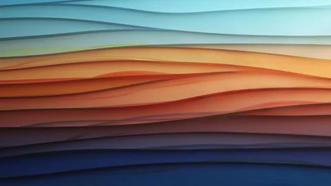 Abstract 3D featuring wave with color gradient blue to orange, purple backdrop 스톡 동영상 262599876