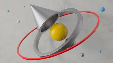 Abstract 3d figures. Simple elegant composition with geometry primitives: sph Stock Illustration