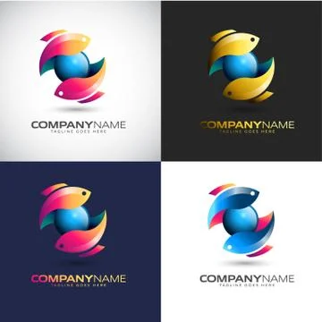 Abstract 3D Fish logo Template for your Company Brand Stock Illustration