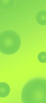 Abstract 3D Floating Green Spheres on Vibrant Blue Gradient Background Illustrazione stock