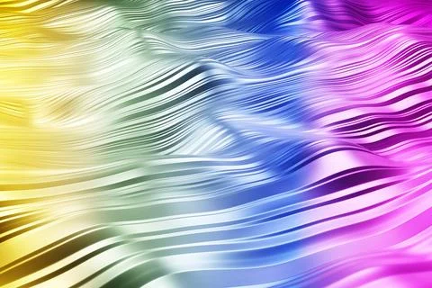 Abstract 3D flowing rainbow waves seamless motion background イラスト素材