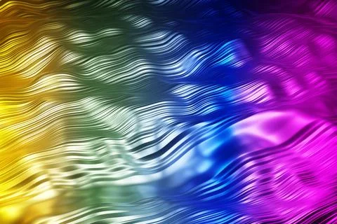 Abstract 3D flowing rainbow waves seamless motion background イラスト素材