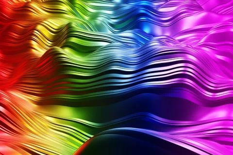 Abstract 3D flowing rainbow waves seamless motion background イラスト素材