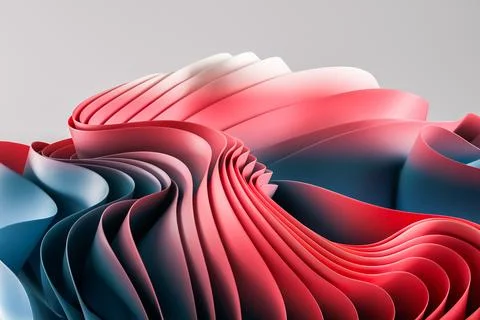 Abstract 3d flowing wave gradient background. In 3d illustration 库存插图
