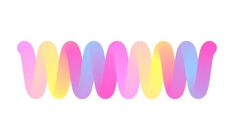 Abstract 3d flowing wavy zigzag line multicolored gradient. Vector Digital Stock Illustration