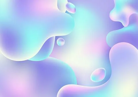 Abstract 3D fluid holographic gradient shape background 스톡 일러스트