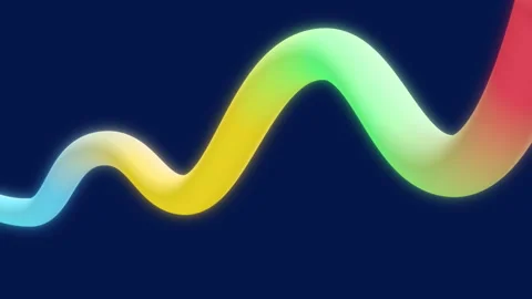 Abstract 3D Fluid Line Shape Animation, Colorful, Luma Matte, Loopable, Dark BG Stock Footage 315203749
