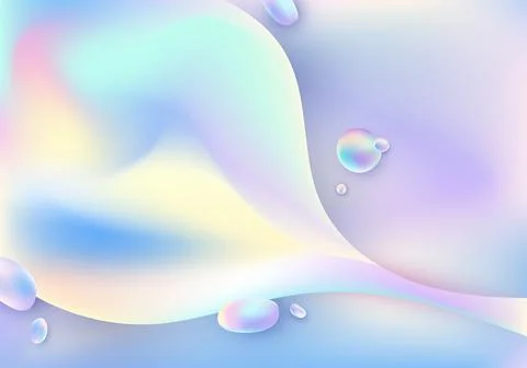 Abstract 3D fluid or liquid holographic gradient shape background Stock Illustration