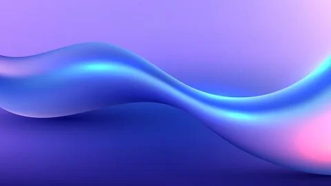 Abstract 3D fluid wave background with neon blue and purple gradient digita.. Stock Illustration