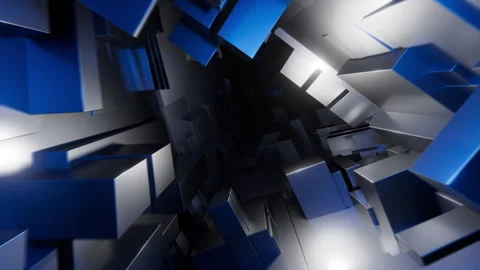 Abstract 3D flying through a futuristic tunnel Stock Footage 323712151