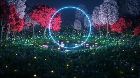 Abstract 3d forest Stock Illustration