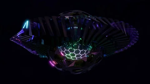 Abstract 3D futuristic sci-fi constructi... | Stock Video | Pond5