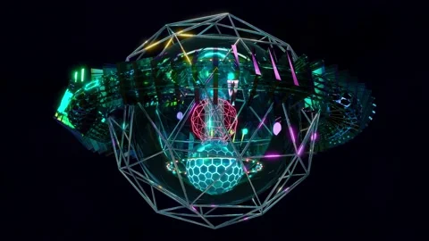 Abstract 3D futuristic sci-fi constructi... | Stock Video | Pond5