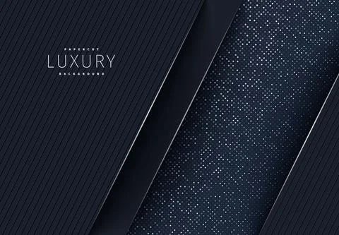 Abstract 3d geometric background with black paper layers. Graphic design element Stock Illustration