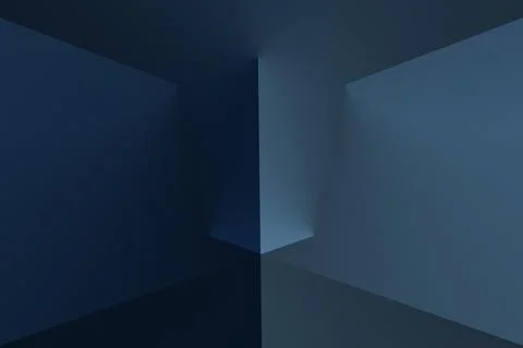 Abstract 3D Geometric Background with Blue Gradient and Light Stock Illustration