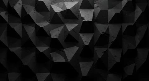 Abstract 3d geometric background with dark triangular shapes and subtle lig.. Stock Illustration