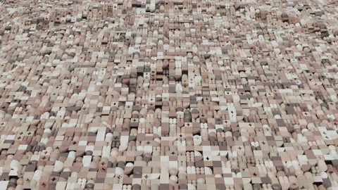 Abstract 3D geometric background featuring harmonious multicolor composition Stock Footage 335959588