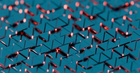 Abstract 3D Geometric Background with Hexagonal Patterns and Neon Glowing Eff Stock Illustration