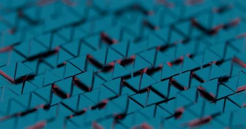 Abstract 3D Geometric Background with Hexagonal Patterns and Neon Glowing Eff Stock Illustration