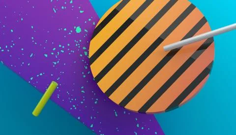 Abstract 3D Geometric Background Stock Illustration