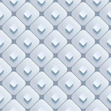 Abstract 3d geometric background. White seamless texture with shadow. Simple Stock Illustration