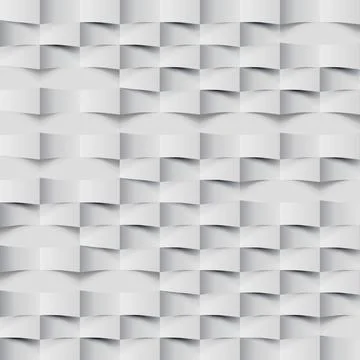 Abstract 3d geometric background. White seamless texture with shadow. Simple  Stock Illustration