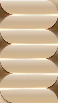 Abstract 3D geometric beige background with warm golden light and layered c.. Stock Illustration