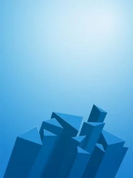 Abstract 3D geometric blue background Stock Illustration