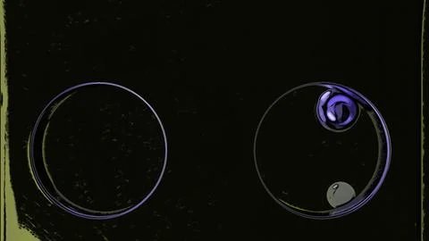 Abstract 3d geometric composition with falling colorful spheres. Animation Stock Illustration