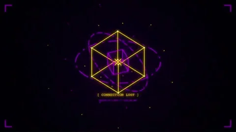 Abstract 3D Geometric Cube Animation with Futuristic Digital Interface Elem.. Stock Footage 347279351
