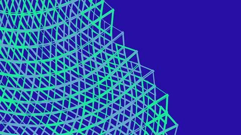 Abstract 3d geometric grid structure on blue background Stock Illustration