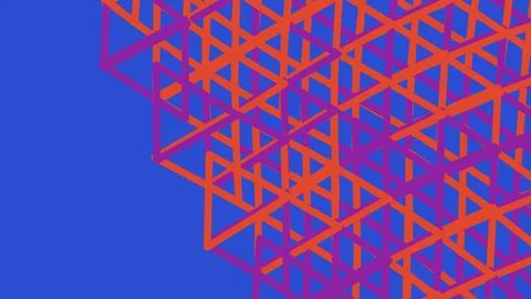 Abstract 3d geometric grid structure on blue background Stock Illustration