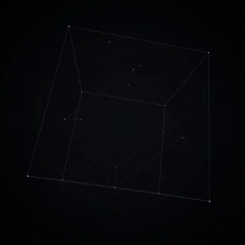 Abstract 3D Geometric Network Structure, Futuristic Digital Data Network, S.. Stock Footage 346282854