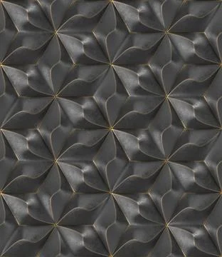 Abstract 3D geometric pattern in gray and black Stock Illustration