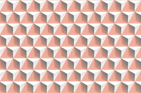 Abstract 3d geometric pattern, white pyramids イラスト素材