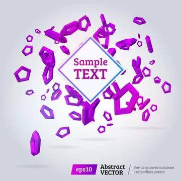 Abstract 3d geometric pentagon Stock Illustration